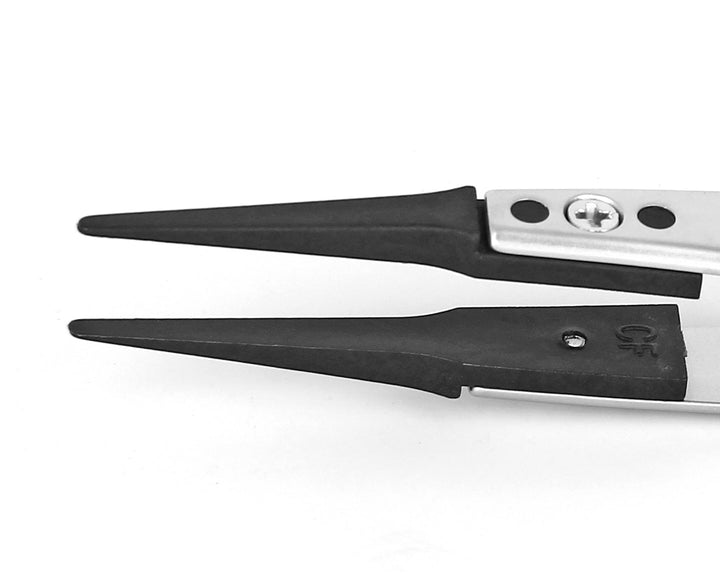 Ideal-tek 242CCFR.SA.1.IT Plastic Repl CF tip tweezers 242CCFR.SA, SS Anti-Mag, OAL 115mm, 4, 53in, (A242CF tips) MTESolutions