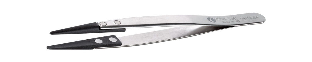Ideal-tek 249CF.SA.1.ITU Plastic CF tip tweezers 249CF.SA, SS Anti-Mag, OAL 130mm, 5.12in MTESolutions