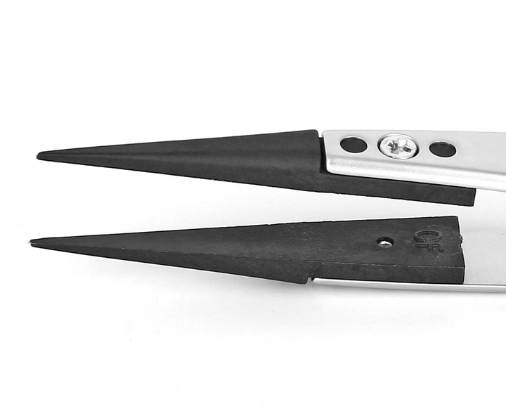 Ideal-tek 259CCFR.SA.1.IT Plastic Repl CF tip tweezers 259CCFR.SA, SS Anti-Mag, OAL 115mm, 4, 53in, (A259CF tips) MTESolutions