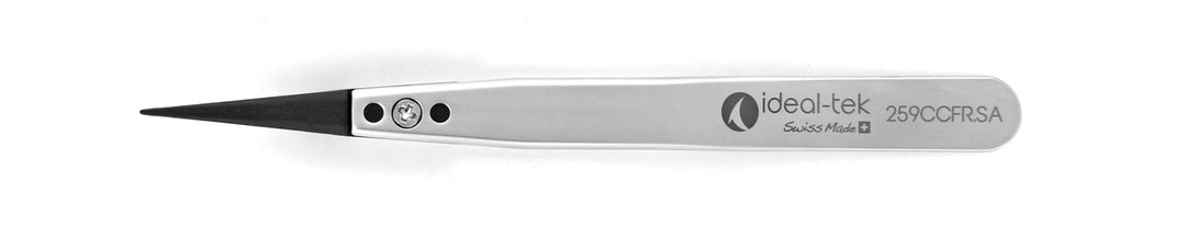 Ideal-tek 259CCFR.SA.1.IT Plastic Repl CF tip tweezers 259CCFR.SA, SS Anti-Mag, OAL 115mm, 4, 53in, (A259CF tips) MTESolutions