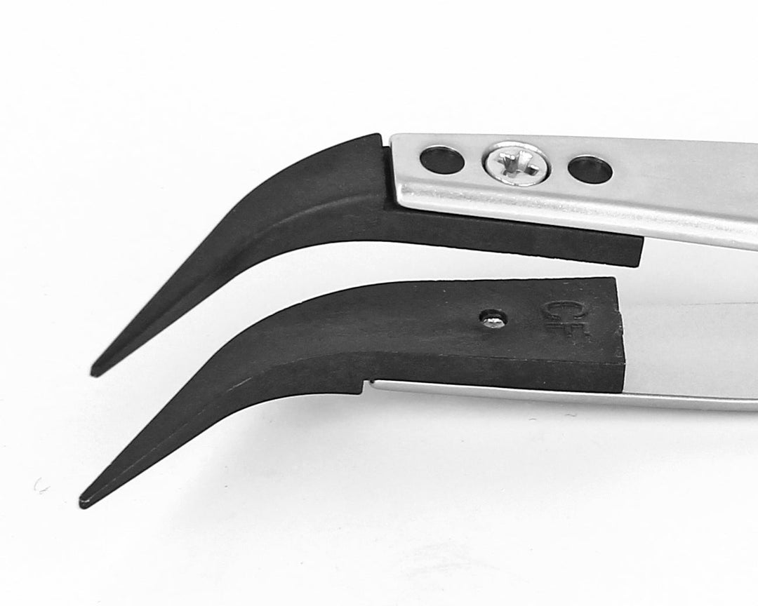 Ideal-tek 277CCFR.SA.1.IT Plastic Repl CF tip tweezers 277CCFR.SA, SS Anti-Mag, OAL 105mm, 4, 13in, (A277CF tips) MTESolutions