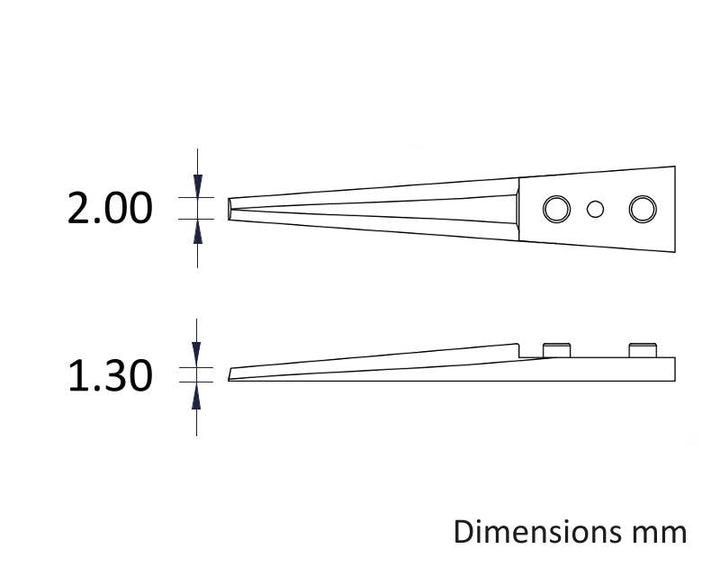 Ideal-tek 279CCFR.SA.1.IT Plastic Repl CF tip tweezers 279CCFR.SA, SS Anti-Mag, OAL 115mm, 4, 53in, (A279CF tips) MTESolutions