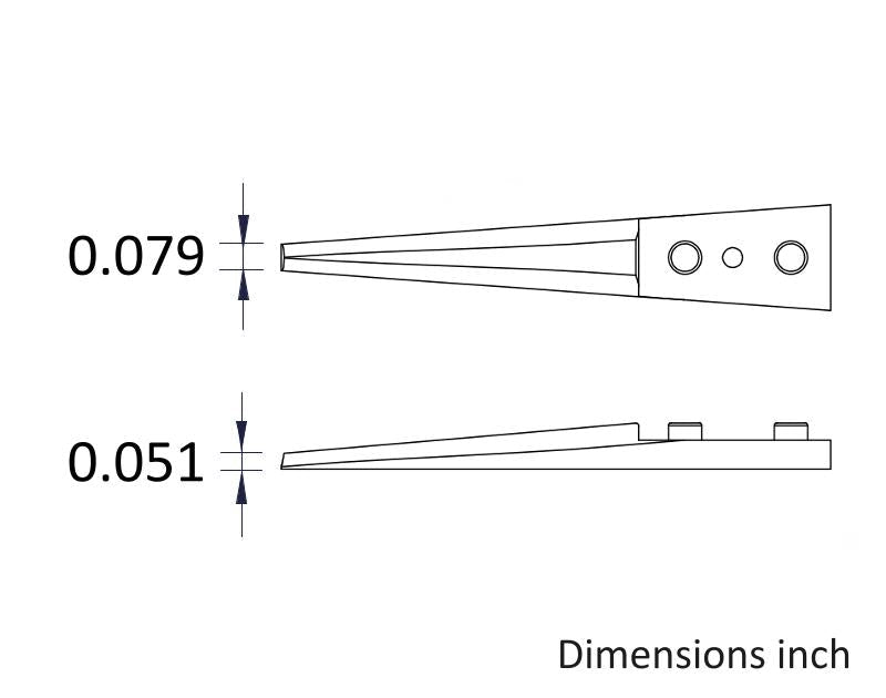 Ideal-tek 279CCFR.SA.1.IT Plastic Repl CF tip tweezers 279CCFR.SA, SS Anti-Mag, OAL 115mm, 4, 53in, (A279CF tips) MTESolutions