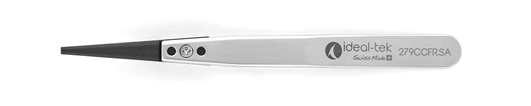 Ideal-tek 279CCFR.SA.1.IT Plastic Repl CF tip tweezers 279CCFR.SA, SS Anti-Mag, OAL 115mm, 4, 53in, (A279CF tips) MTESolutions