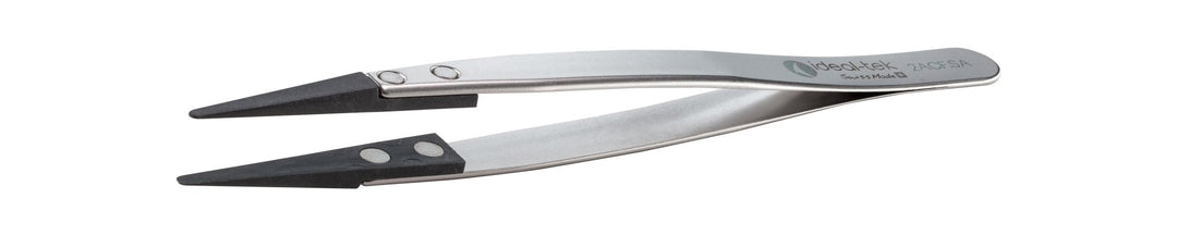 Ideal-tek 2ACF.SA.1.ITU Plastic CF tip tweezers 2ACF.SA, SS Anti-Mag, OAL 130mm, 5.12in MTESolutions