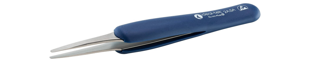 IDEAL - TEK 2A.SA.DR.0.ITU ESD Rubber Grip Tweezers 2A.SA.DR, SS Anti - Mag, OAL 125mm - 4.92in MTESolutions