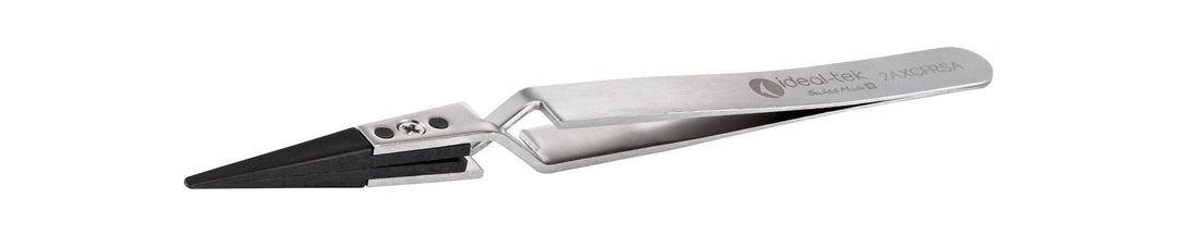 IDEAL - TEK 2AXCFR.SA.1.ITU Plast Repl CF Tip Tweezers 2AXCFR.SA, Reverse, SS Anti - Mag, OAL 130mm - 5.12in,(#A2ACF tips) MTESolutions