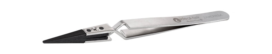 IDEAL - TEK 2AXCFR.SA.1.ITU Plast Repl CF Tip Tweezers 2AXCFR.SA, Reverse, SS Anti - Mag, OAL 130mm - 5.12in,(#A2ACF tips) MTESolutions