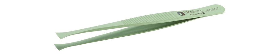 Ideal-tek 35A.SA.T.1.ITU PTFE Coated Flat tip tweezers 35A.SA.T, SS Anti-Mag, OAL 120mm, 4.72in MTESolutions
