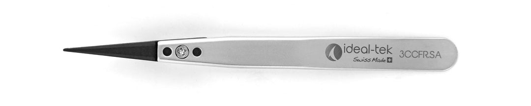 Ideal-tek 3CCFR.SA.1.ITU Plastic Repl CF tip tweezers 3CCFR.SA, SS Anti-Mag, OAL 115mm, 4, 53in, (A3CF tips) MTESolutions