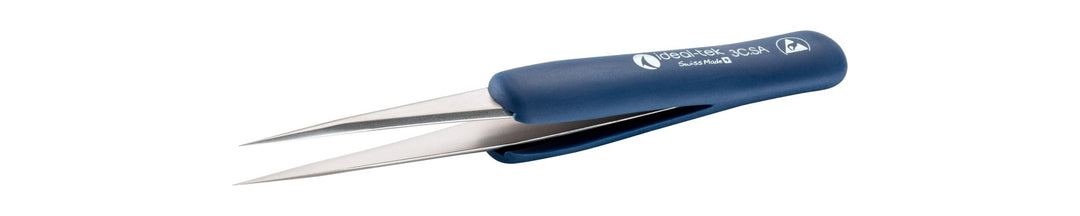 IDEAL - TEK 3C.SA.DR.0.ITU ESD Rubber Grip Tweezers 3C.SA.DR, SS Anti - Mag, OAL 115mm - 4.53in MTESolutions