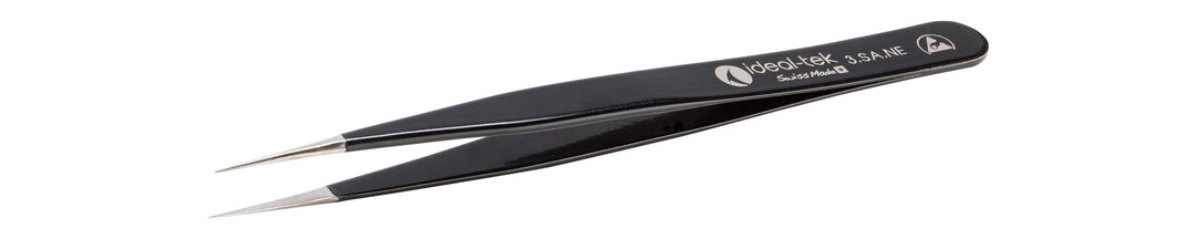 Ideal-tek 3.SA.NE.6.ITU ESD Epoxy Coated tweezers 3.SA.NE, SS Anti-Mag, OAL 120mm, 4.72in MTESolutions
