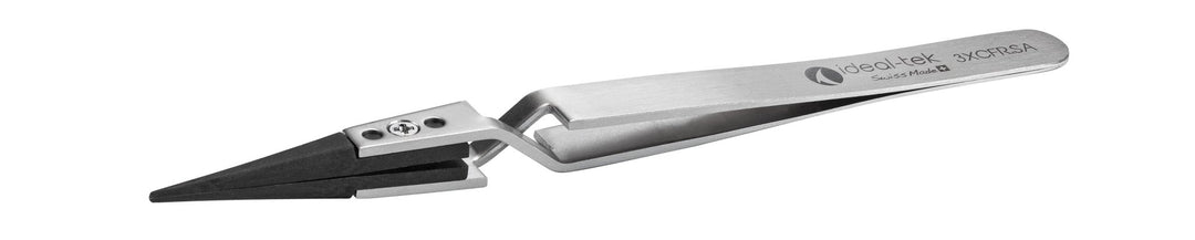 Ideal-tek 3XCFR.SA.1.ITU Plastic Repl CF Tip tweezers 3XCFR.SA, reverse, SS Anti-Mag, OAL 130mm, 5, 12in, (A3CF tips) MTESolutions
