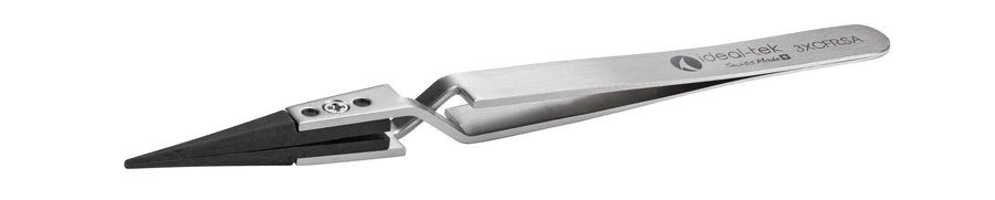 Ideal-tek 3XCFR.SA.1.ITU Plastic Repl CF Tip tweezers 3XCFR.SA, reverse, SS Anti-Mag, OAL 130mm, 5, 12in, (A3CF tips) MTESolutions