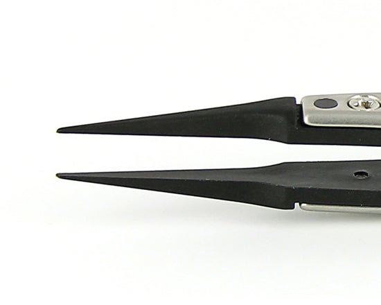 Ideal-tek 5CCFR.SA.1.IT Plastic Repl CF tip tweezers 5CCFR.SA, SS Anti-Mag, OAL 115mm, 4, 53in, (A5CF tips) MTESolutions