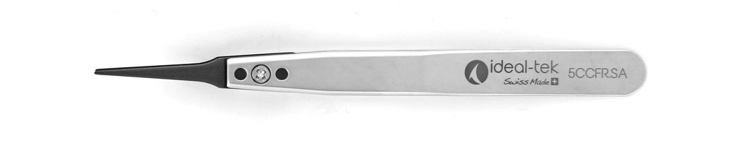 Ideal-tek 5CCFR.SA.1.IT Plastic Repl CF tip tweezers 5CCFR.SA, SS Anti-Mag, OAL 115mm, 4, 53in, (A5CF tips) MTESolutions