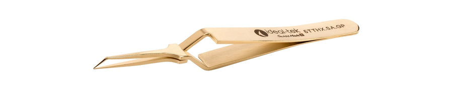 Ideal-tek 5TTHX.SA.GP.0.ITU Gold Plated tweezers 5TTHX.SA.GP, SS Anti-Mag, OAL 105mm, 4.13in MTESolutions