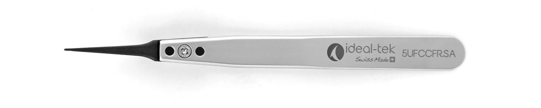 Ideal-tek 5UFCCFR.SA.1.IT Plastic Repl CF tip tweezers 5UFCCFR.SA, SS Anti-Mag, OAL 115mm, 4, 53in, (A5UFCF tips) MTESolutions