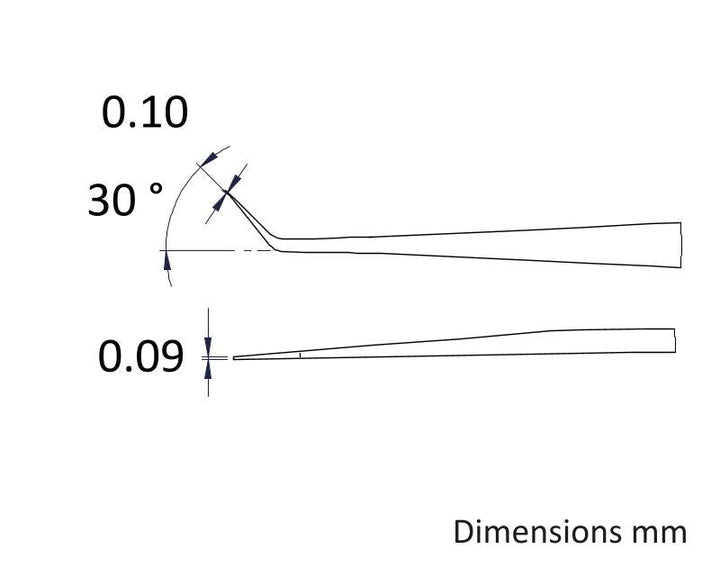 Ideal-tek 65A.SA.DC.0.ITU Diamond coated tweezers 65A.SA.DC, SS Anti-Mag, OAL 140mm, 5.51in MTESolutions