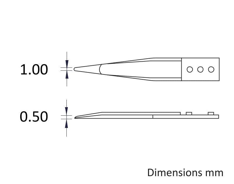 Ideal-tek 74MZ.SA.0.ITU Ceramic Repl tweezers 74MZ.SA, SS Anti-Mag, OAL 140mm, 5, 51in, (A74MZ tips) MTESolutions