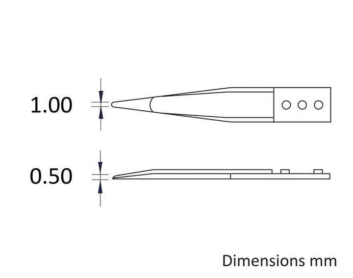 Ideal-tek 74MZ.SA.0.ITU Ceramic Repl tweezers 74MZ.SA, SS Anti-Mag, OAL 140mm, 5, 51in, (A74MZ tips) MTESolutions