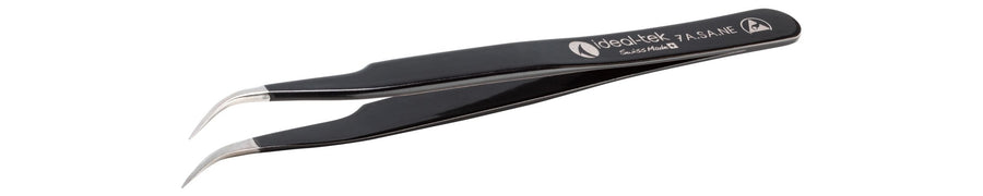 Ideal-tek 7A.SA.NE.6.ITU ESD Epoxy Coated tweezers 7A.SA.NE, SS Anti-Mag, OAL 120mm, 4.72in MTESolutions