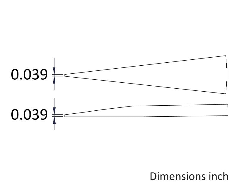 Ideal-tek A00DG Tips: straight, thick, squared, strong (for 00DGR.SA Tweezers). OAL: 40mm, 1.57in MTESolutions