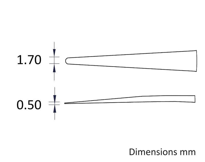 Ideal-tek A242CF Tips: straight, fine, round, flat (for 242CFR.SA Tweezers). OAL: 40mm, 1.57in MTESolutions