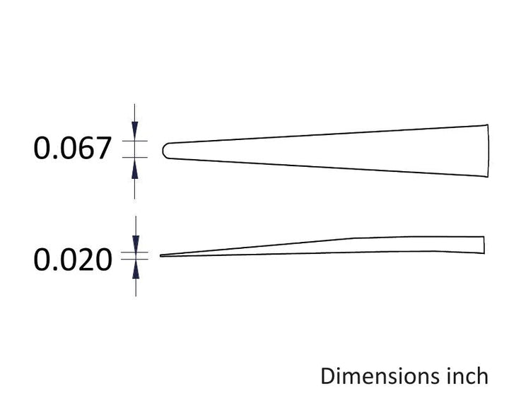 Ideal-tek A242CF Tips: straight, fine, round, flat (for 242CFR.SA Tweezers). OAL: 40mm, 1.57in MTESolutions