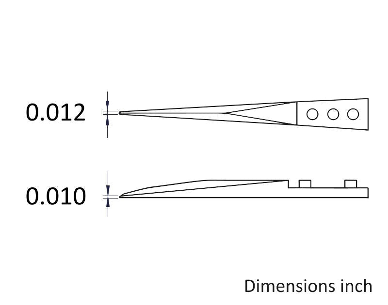 Ideal-tek A72MZ Tips: straight, fine, pointed, strong (for 72MZ.SA Tweezers). OAL: 45mm, 1.77in MTESolutions