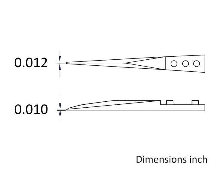 Ideal-tek A72MZ Tips: straight, fine, pointed, strong (for 72MZ.SA Tweezers). OAL: 45mm, 1.77in MTESolutions
