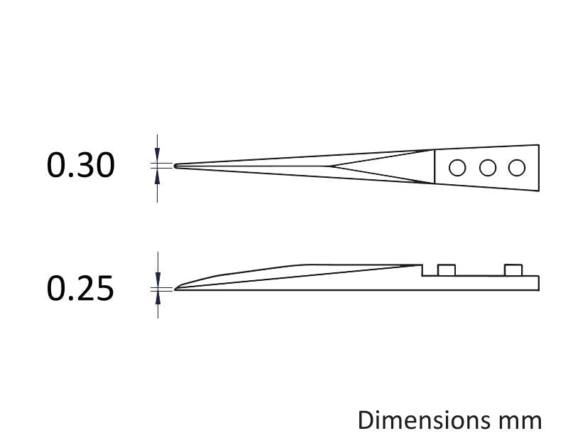 Ideal-tek A72MZ Tips: straight, fine, pointed, strong (for 72MZ.SA Tweezers). OAL: 45mm, 1.77in MTESolutions