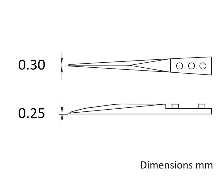 Ideal-tek A72MZ Tips: straight, fine, pointed, strong (for 72MZ.SA Tweezers). OAL: 45mm, 1.77in MTESolutions