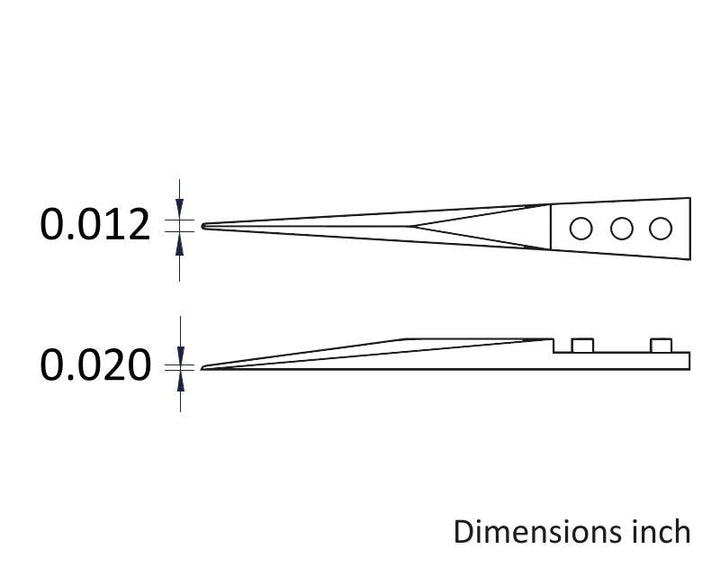 Ideal-tek A73MZ Tips: straight, fine, pointed (for 73MZ.SA Tweezers). OAL: 50mm, 1.97in MTESolutions