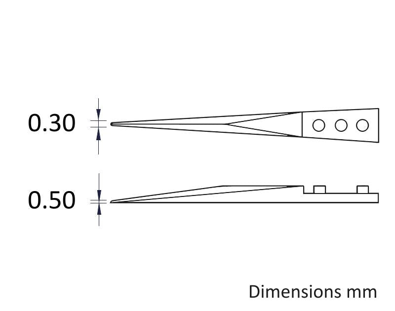Ideal-tek A73MZ Tips: straight, fine, pointed (for 73MZ.SA Tweezers). OAL: 50mm, 1.97in MTESolutions