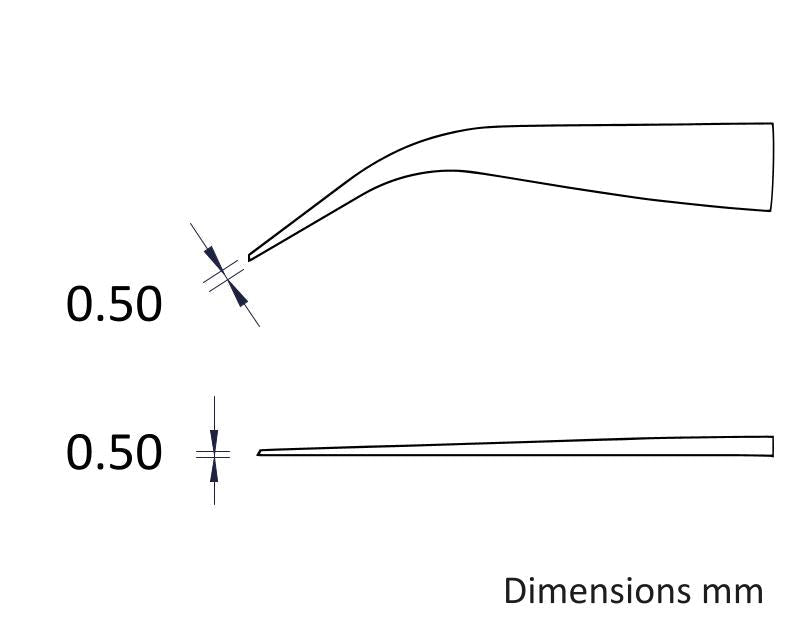 Ideal-tek A7DG Tips: straight, curved, fine (for 7DGR.SA Tweezers). OAL: 40mm, 1.57in MTESolutions