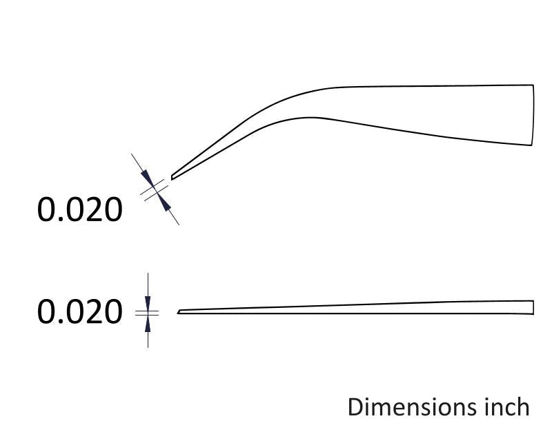 Ideal-tek A7DG Tips: straight, curved, fine (for 7DGR.SA Tweezers). OAL: 40mm, 1.57in MTESolutions