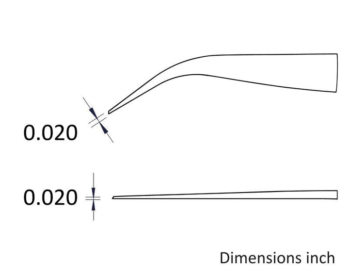 Ideal-tek A7SV Tips: curved, fine (for 7SVR.SA Tweezers). OAL: 40mm, 1.57in MTESolutions