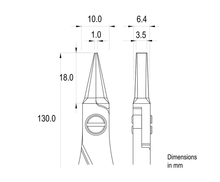 Ideal-tek ES6012.CR.BG.ITU Ergo-tek Slim HP pliers 6012, Flat Nose serrated, OAL 130mm, 5.12in MTESolutions