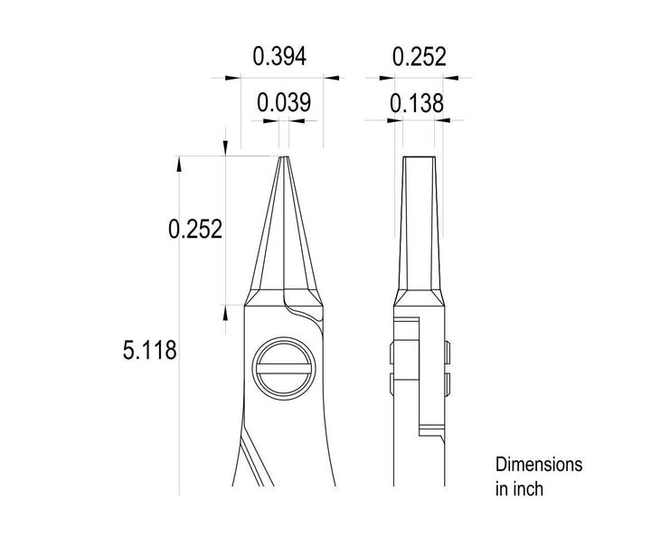 Ideal-tek ES6012.CR.BG.ITU Ergo-tek Slim HP pliers 6012, Flat Nose serrated, OAL 130mm, 5.12in MTESolutions