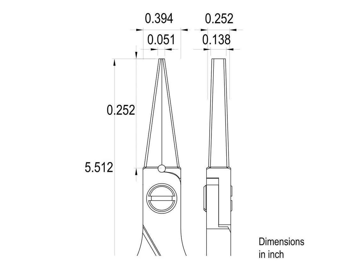 Ideal-tek ES6013.CR.BG.ITU Ergo-tek Slim HP pliers 6013, Long Flat Nose smooth, OAL 140mm, 5.51in MTESolutions