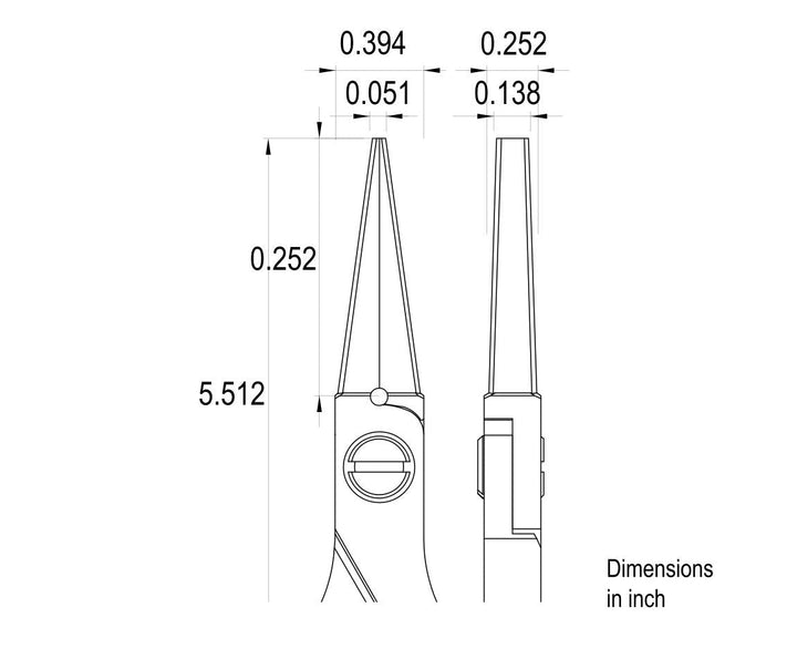 Ideal-tek ES6013.CR.BG.ITU Ergo-tek Slim HP pliers 6013, Long Flat Nose smooth, OAL 140mm, 5.51in MTESolutions