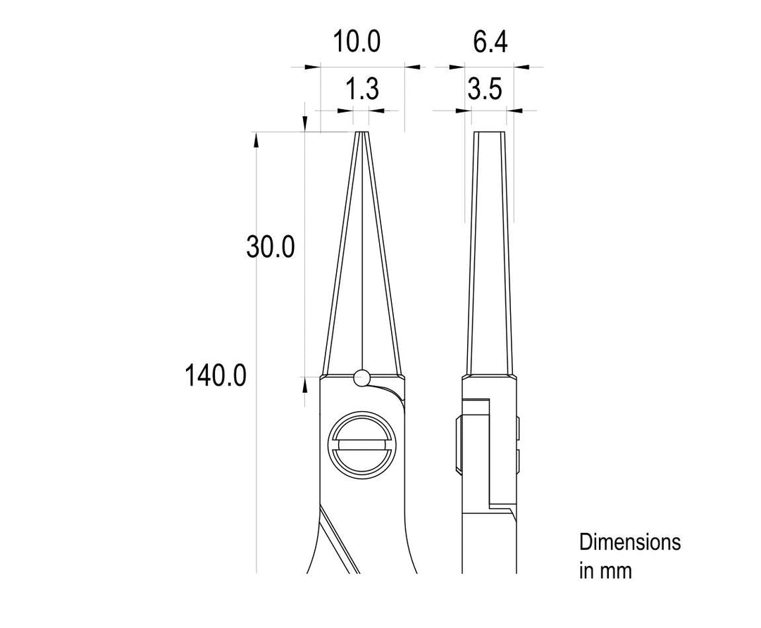 Ideal-tek ES6013.CR.BG.ITU Ergo-tek Slim HP pliers 6013, Long Flat Nose smooth, OAL 140mm, 5.51in MTESolutions