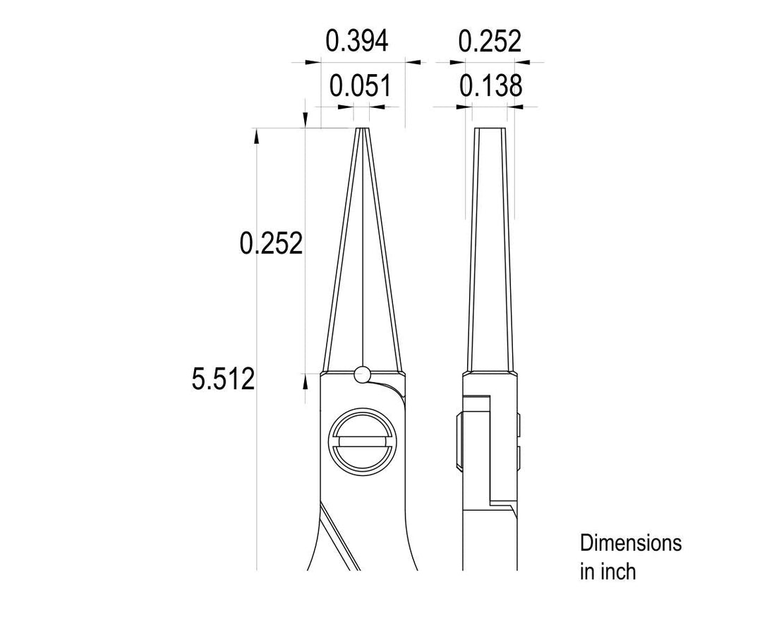 Ideal-tek ES6014.CR.BG.ITU Ergo-tek Slim HP pliers 6014, Long Flat Nose serrated, OAL 140mm, 5.51in MTESolutions