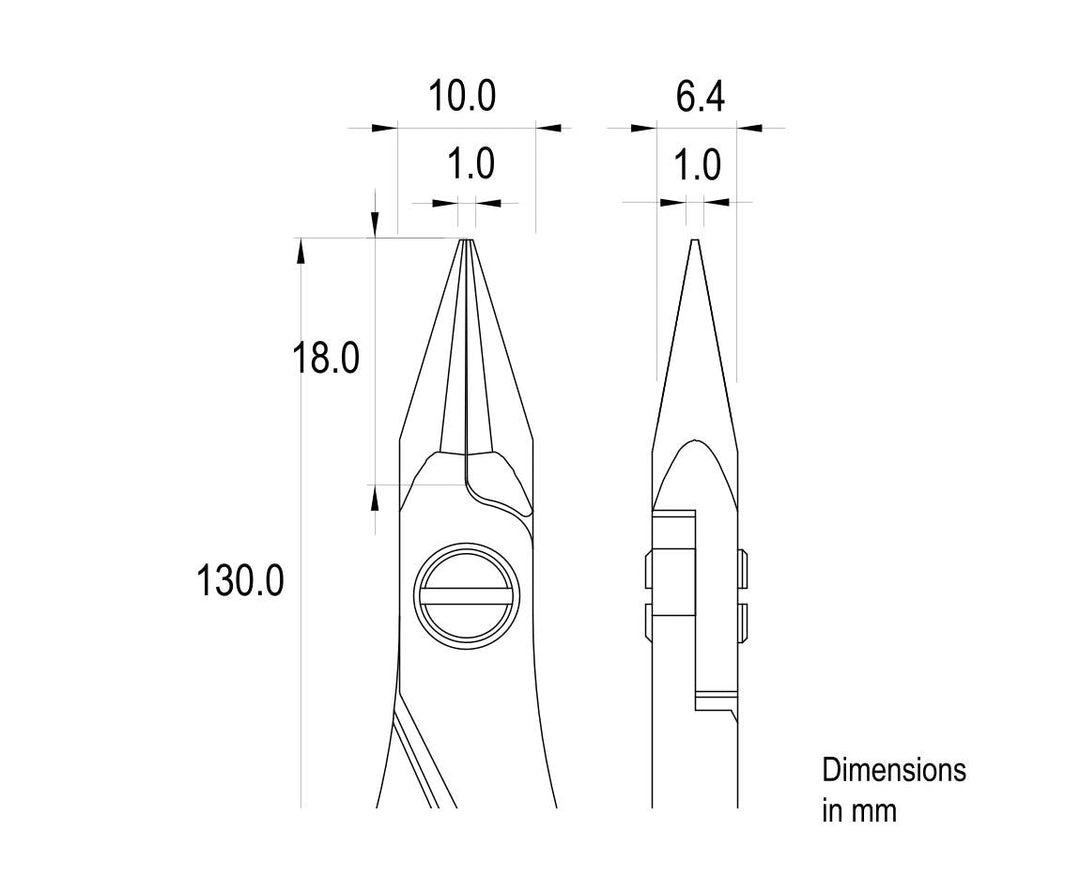 Ideal-tek ES6021.CR.BG.ITU Ergo-tek Slim HP pliers 6021, Snipe Nose smooth, OAL 130mm, 5.12in MTESolutions