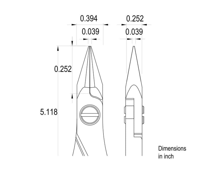 Ideal-tek ES6021.CR.BG.ITU Ergo-tek Slim HP pliers 6021, Snipe Nose smooth, OAL 130mm, 5.12in MTESolutions