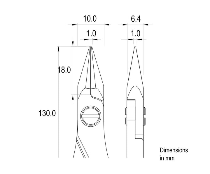 Ideal-tek ES6022.CR.BG.ITU Ergo-tek Slim HP pliers 6022, Snipe Nose serrated, OAL 130mm, 5.12in MTESolutions