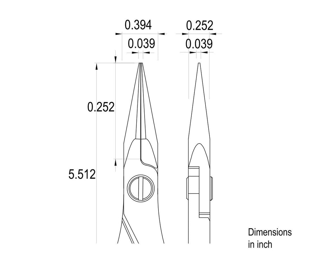 Ideal-tek ES6024.CR.BG.ITU Ergo-tek Slim HP pliers 6024, Long Snipe Nose serrated, OAL 140mm, 5.51in MTESolutions