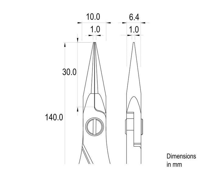 Ideal-tek ES6024.CR.BG.ITU Ergo-tek Slim HP pliers 6024, Long Snipe Nose serrated, OAL 140mm, 5.51in MTESolutions