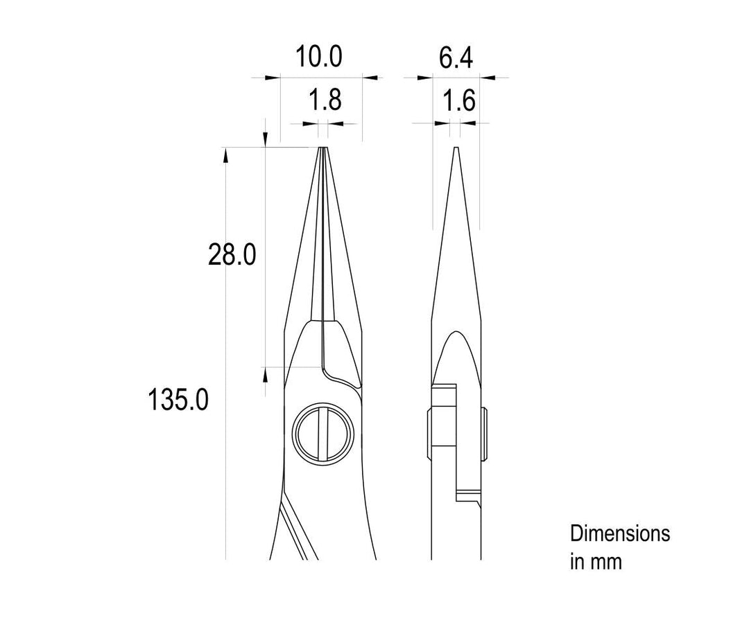 Ideal-tek ES6024S.CR.BG.ITU Ergo-tek Slim HP pliers 6024S, Long Snipe Nose serrated, OAL 135mm, 5.31in MTESolutions